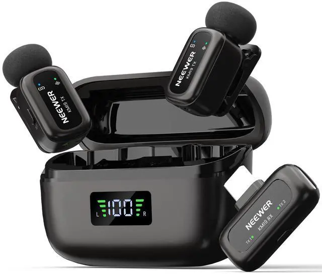 Main image of KM19 Mini Lav Mic Compatible with iPhone 17 16 15, Black