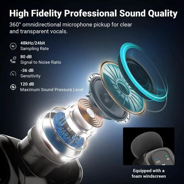 Alt view image 3 of 7 - KM19 Mini Lav Mic Compatible with iPhone 17 16 15, Black
