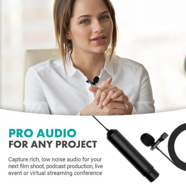 Alt view image 3 of 7 - LV4-C Cardioid XLR Lavalier Microphone with Phantom Power