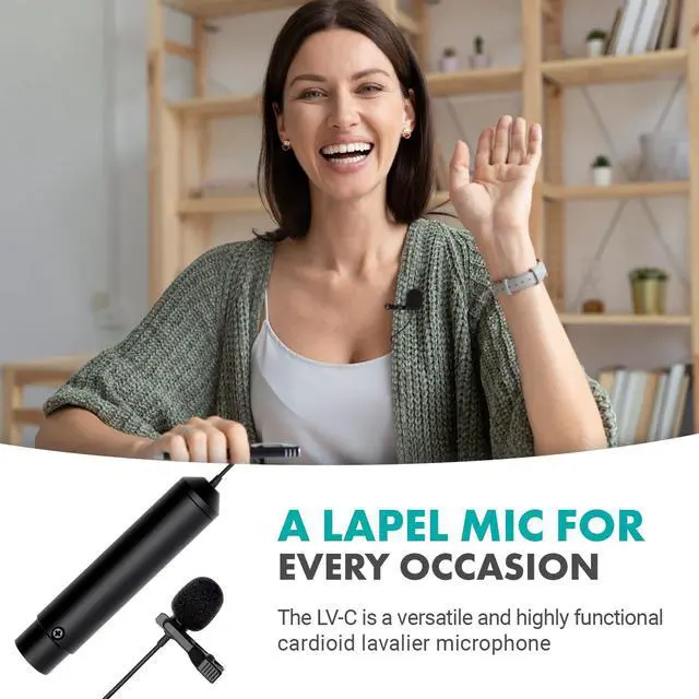 Alt view image 2 of 7 - LV4-C Cardioid XLR Lavalier Microphone with Phantom Power