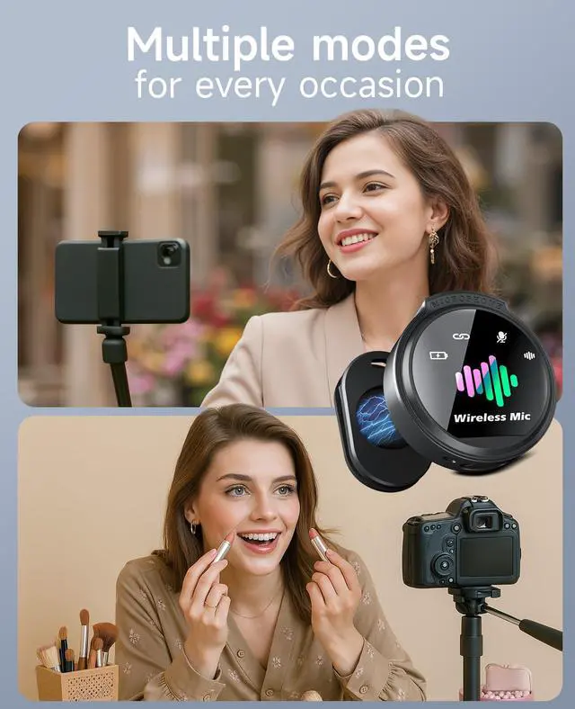 Alt view image 7 of 7 - Wireless Lavalier Microphone for iPhone: 80H with Charging Case