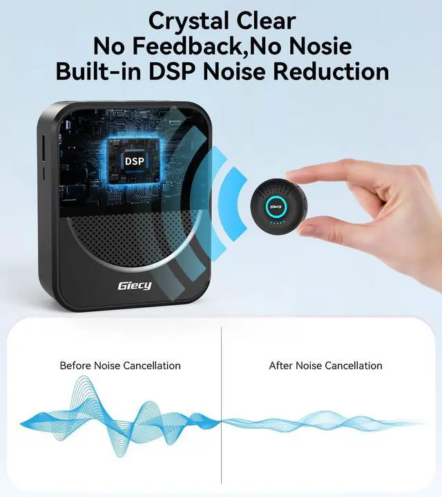 Alt view image 2 of 7 - Portable Voice Amplifier with Wireless Lapel Microphone, Personal Microphone for Teachers, Rechargeable PA System for Classroom,Yoga, Meetings, Speeches