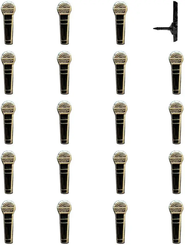 Main image of Microphone - Microphone Map Pins for Cork Boards, Maps, or Lapel Use - Designed in USA - Set of 20