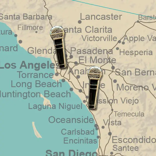 Alt view image 4 of 4 - Microphone - Microphone Map Pins for Cork Boards, Maps, or Lapel Use - Designed in USA - Set of 20