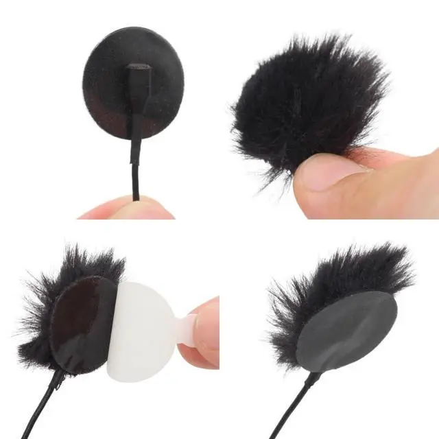 Alt view image 4 of 7 - - Mini Windshields for Lavalier/Lapel Microphones. Reduce Wind Noise & Clothing Rustle. Compatible with Sennheiser, RODE, Sanken, Tascam & More (9x Circles + 30x Stickies, Black)