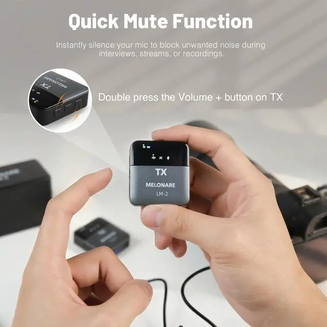 Alt view image 7 of 7 - Portable Wireless Lavalier Microphone LM-2