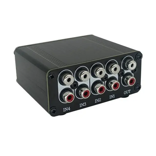 Alt view image 4 of 6 - 4-Channel RCA Audio mixer Stereo line levels control Box mini passive mixer R41