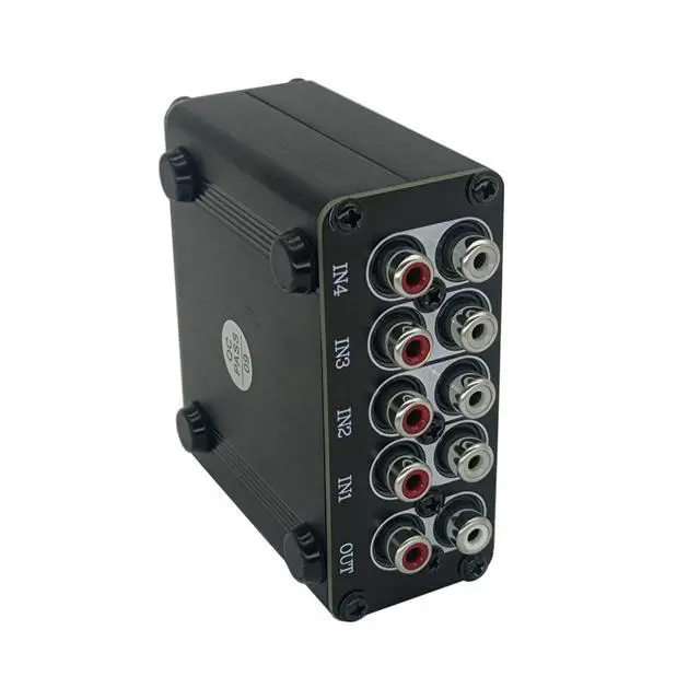 Alt view image 5 of 6 - 4-Channel RCA Audio mixer Stereo line levels control Box mini passive mixer R41