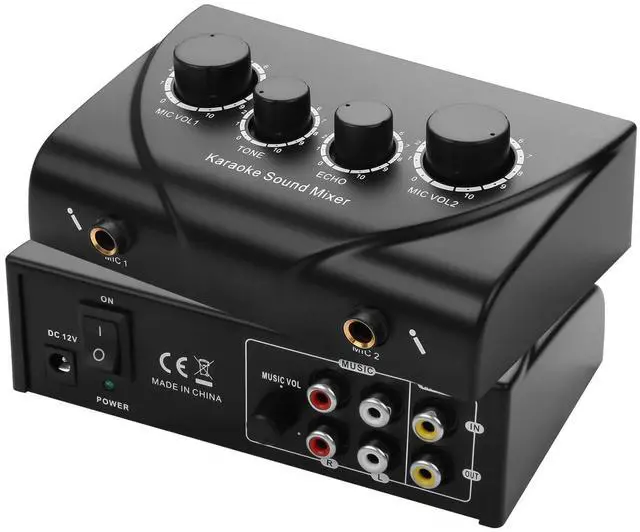 Main image of Karaoke Sound Mixer, Dual MIC Input with Echo Control Compatible with TV, Computer, Smartphone & Tablet for Home Karaoke Parties