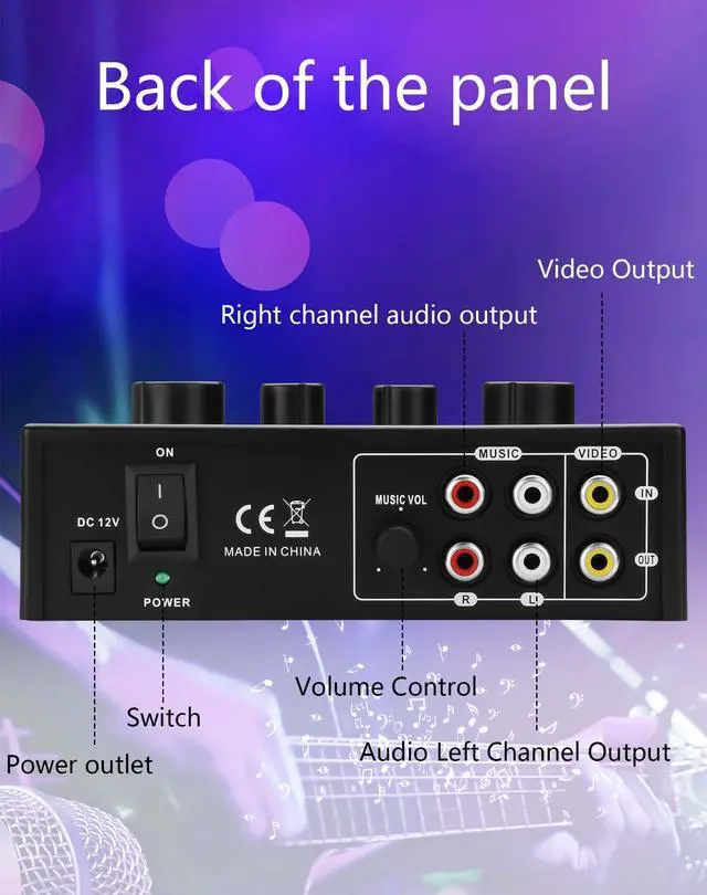 Alt view image 3 of 7 - Karaoke Sound Mixer, Dual MIC Input with Echo Control Compatible with TV, Computer, Smartphone & Tablet for Home Karaoke Parties