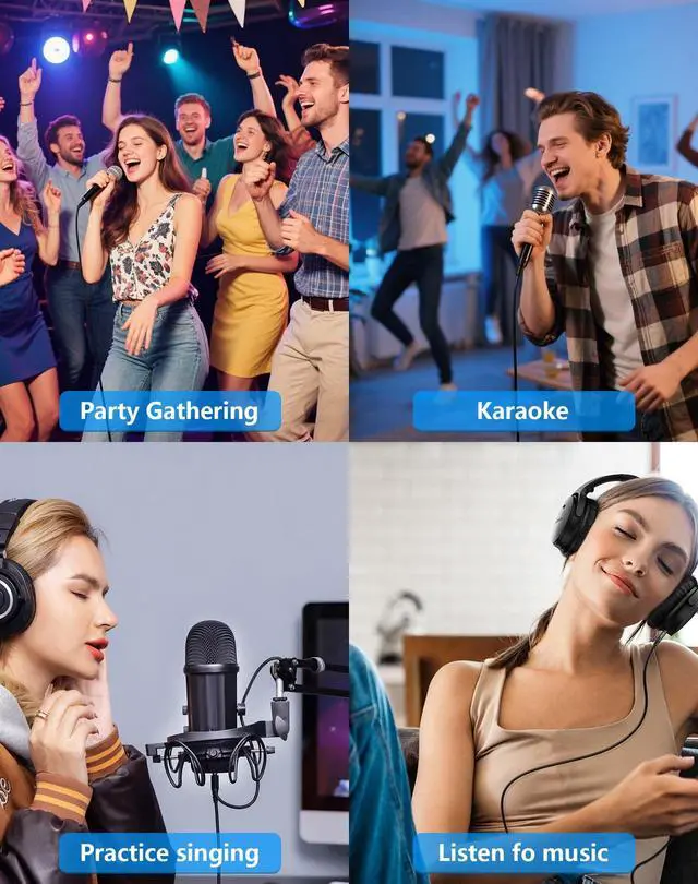 Alt view image 7 of 7 - Karaoke Sound Mixer, Dual MIC Input with Echo Control Compatible with TV, Computer, Smartphone & Tablet for Home Karaoke Parties