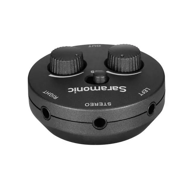 Alt view image 3 of 7 - Miniature 2-Channel 3.5mm Microphone & Audio Mixer with TRS & TRRS Output Cables for Cameras, Smartphones, Computers & More (AX1)