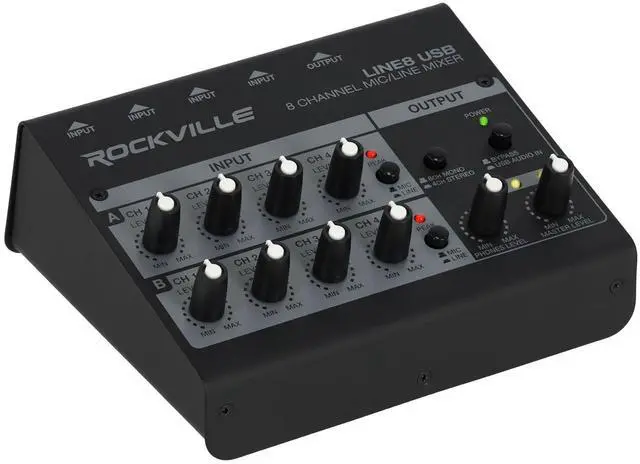 Main image of LINE8 USB 8 Channel Mic/Line Mixer with USB Computer Recording Interface (8 Mono or 4 Stereo Channels)