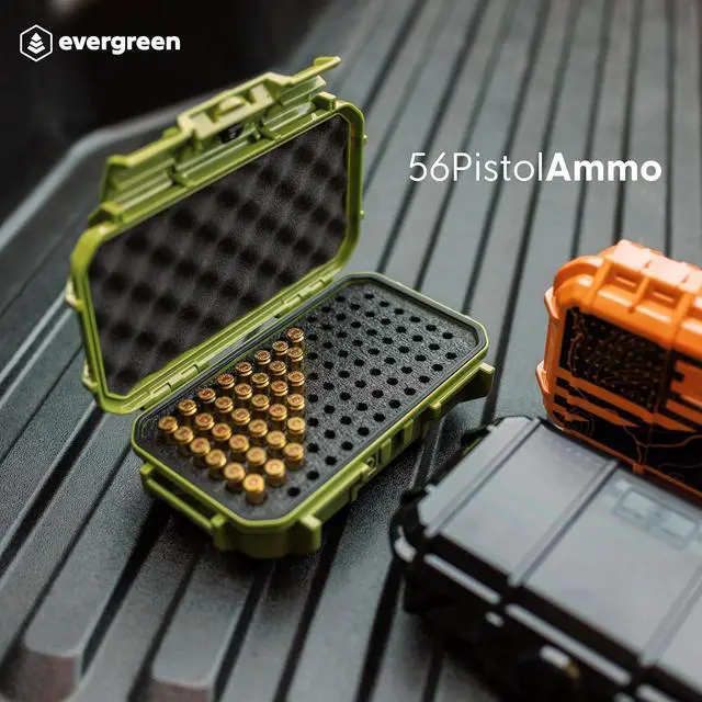 Alt view image 2 of 7 - Pistol Ammo Case Compatible with 5.7/9mm/.40/.380-100 Rounds Lockable USA Made