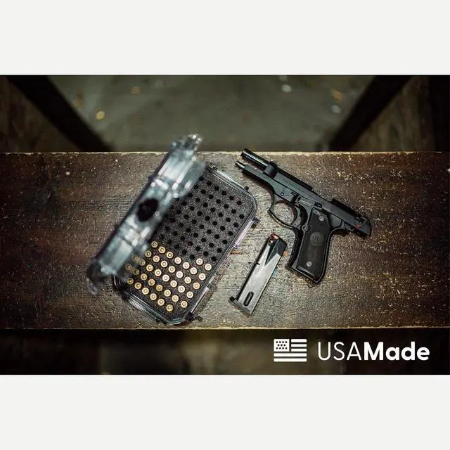 Alt view image 5 of 7 - Pistol Ammo Case Compatible with 5.7/9mm/.40/.380-100 Rounds Lockable USA Made