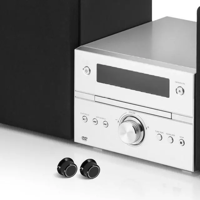 Alt view image 4 of 7 - 4Pcs Audio Volume Knobs: Rotary Potentiometer Knobs for Amplifiers, Speakers, Home Theater, and Mixer Sound Control Accessories, Black