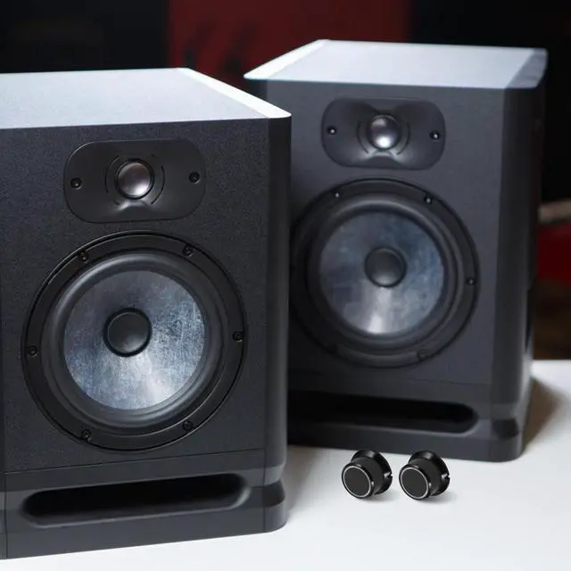 Alt view image 3 of 7 - 4Pcs Audio Volume Knobs: Rotary Potentiometer Knobs for Amplifiers, Speakers, Home Theater, and Mixer Sound Control Accessories, Black
