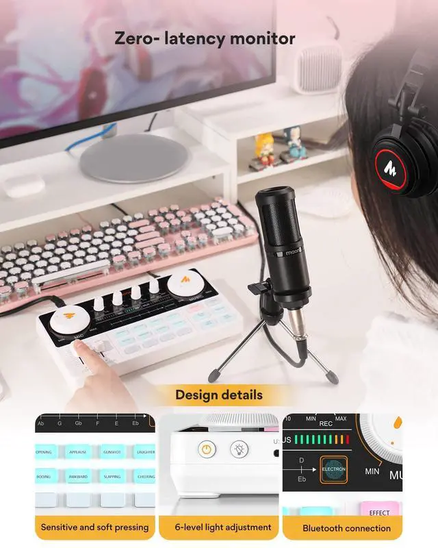 Alt view image 6 of 7 - Podcast Equipment Bundle with Audio Mixer & 3.5mm Mic for Streaming