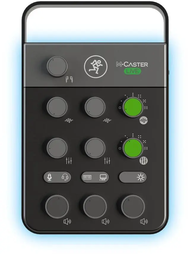 Main image of M-Caster Live Portable Streaming Mixer, Ultra-Compact, USB Connectivity, Customizable RGB Lighting, Connects to Smartphone (Black - 2053280-00) Bundle with 1-YR CPS Enhanced Protection Pack
