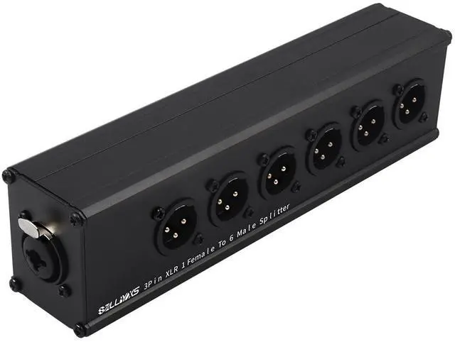Main image of 3Pin XLR 1/4 TRS Female to 6 XLR Male 1 in 6out Splitter Adapter,Professional Balanced Parallel 6Way XLR Single Input to six Output Connection Adapter for Mixer, Microphone, Audio Player