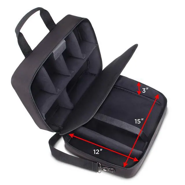 Alt view image 6 of 7 - Audio Mixer Case Fits RODECaster Pro II, Pro & Duo, GoXLR, & more Podcast Equipment - Podcast DJ Travel Bag with Customizable Interior, Scratch-Resistant Interior, Shoulder Strap (Black)