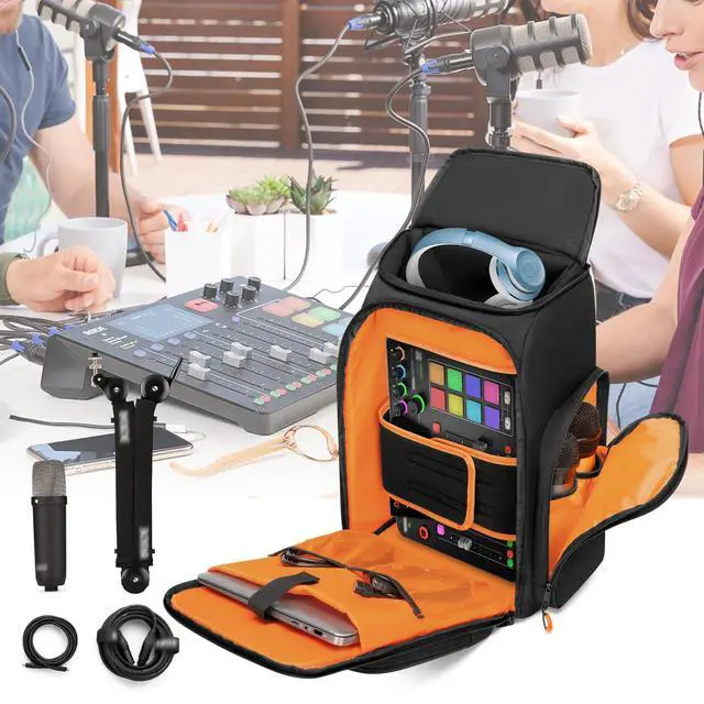 Alt view image 7 of 7 - Audio Mixer Backpack Compatible with RODECaster Pro/Pro II/RC Duo
