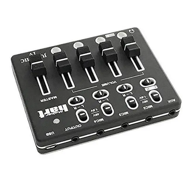Alt view image 7 of 7 - Just Mic 4 mini Microphone Mixer 4 channels/Portable Phantom power/Audio Interface
