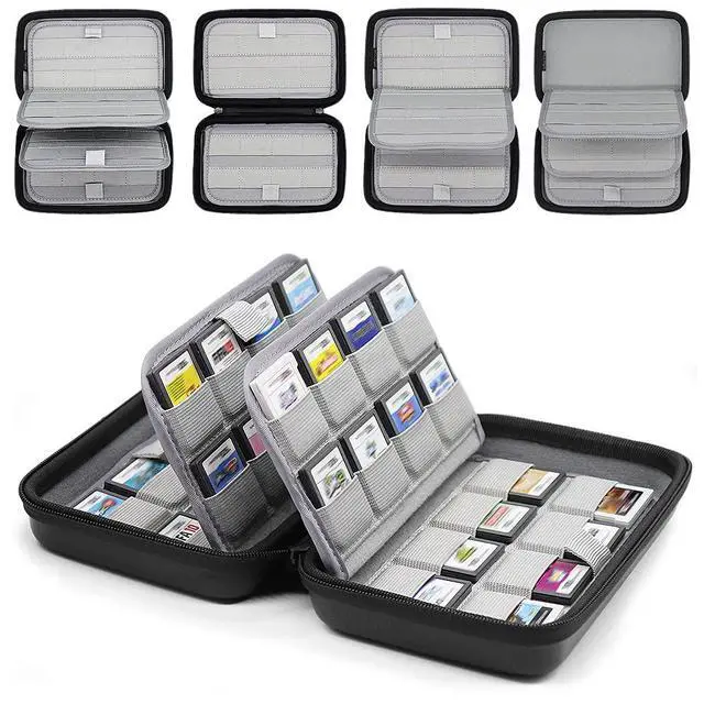 Alt view image 2 of 7 - 64 DS 3DS Switch Game Case Compatible with Nintendo Game Cartridges, Cards Holder Organizer Home & Travel Safekeeping Storage Case Carrying Bag