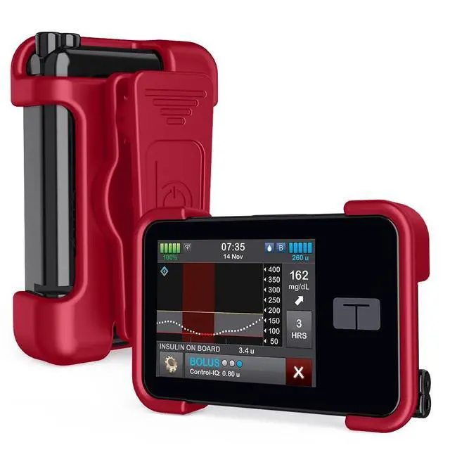 Alt view image 7 of 7 - Belt Clip Case for Tandem t:Slim X2 Pump (Strong & Durable Rotating Clip Case for Tandem Diabetes Care TSlim X2 Insulin Pump) - Limited Edition Red