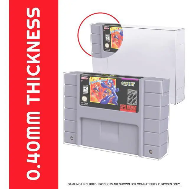 Alt view image 5 of 7 - SNES Games Cartridge Protector Compatible for Super Nintendo SNES Games Cartridge - 0.40 MM Thick, Anti-Dust, Acid-Free SNES Super Games Cart, Clear PET Case Protector by EVORETRO (Pack of 25)