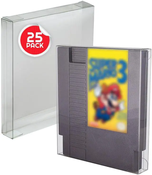 Main image of NES Cartridge Case Protector Compatible with Nintendo NES Cartridge Games - 0.40MM Thick NES Game Sleeves. NES Cartridge Holder partner for retro game system collection (Pack of 25)