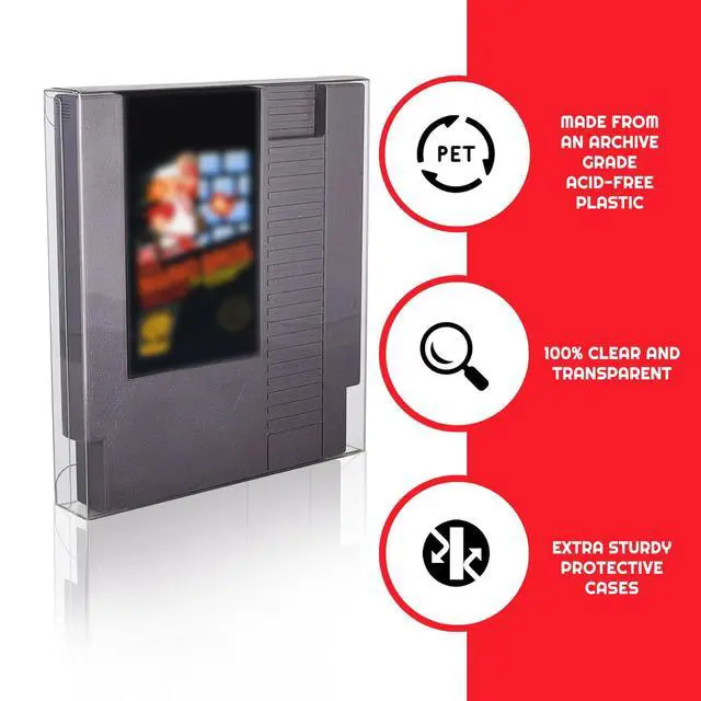Alt view image 2 of 7 - NES Cartridge Case Protector Compatible with Nintendo NES Cartridge Games - 0.40MM Thick NES Game Sleeves. NES Cartridge Holder partner for retro game system collection (Pack of 25)