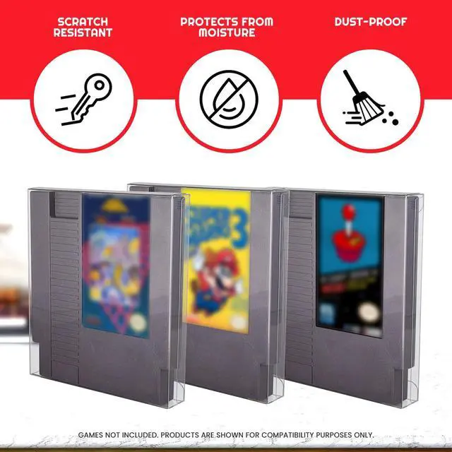 Alt view image 3 of 7 - NES Cartridge Case Protector Compatible with Nintendo NES Cartridge Games - 0.40MM Thick NES Game Sleeves. NES Cartridge Holder partner for retro game system collection (Pack of 25)