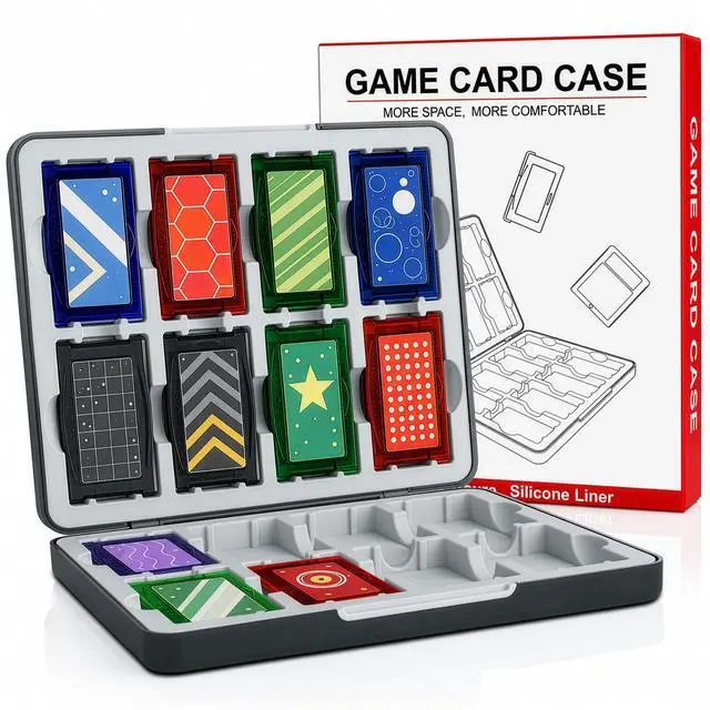 Main image of GBA Cartridge Case Holds 16 Cartridges for Game Boy Advance Cartridges, Magnetic Game Storage Card Case with Soft Silicone Slots for GBA, Portable Travel Organizer Storage Box for GBA Collectors
