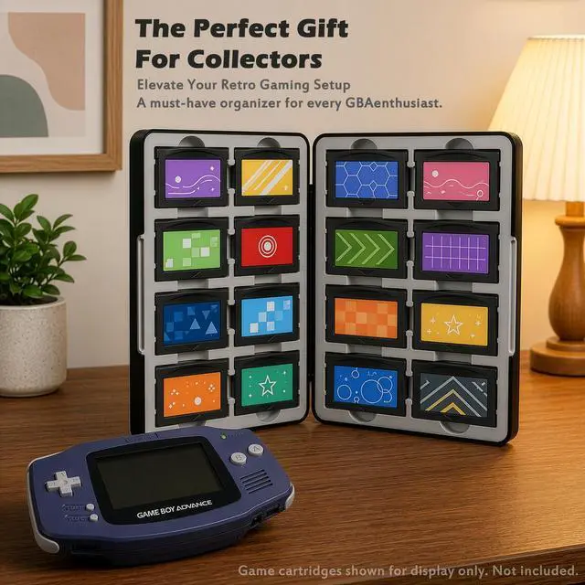 Alt view image 6 of 7 - GBA Cartridge Case Holds 16 Cartridges for Game Boy Advance Cartridges, Magnetic Game Storage Card Case with Soft Silicone Slots for GBA, Portable Travel Organizer Storage Box for GBA Collectors