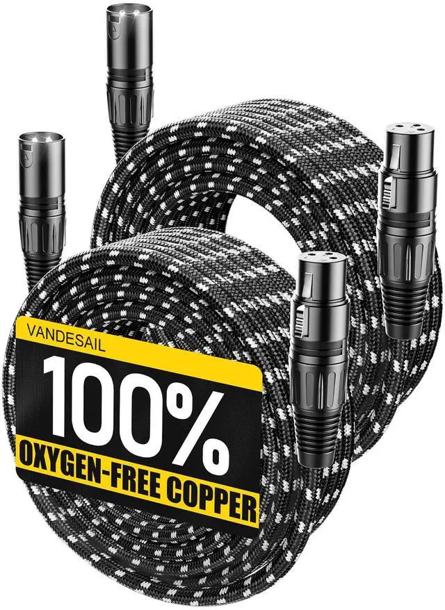 Main image of Long XLR Cables 30ft 2 Pack,XLR Microphone Cable,OFC Shielded