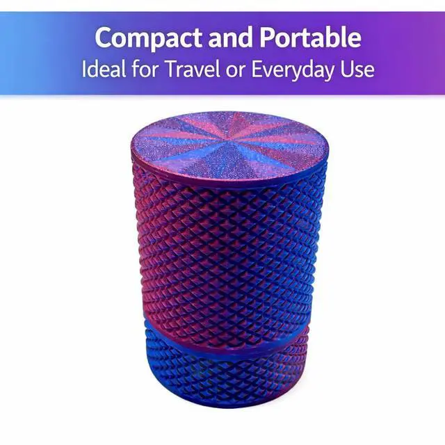 Alt view image 4 of 5 - 7-Slot 3ml Injection Pen Cartridge Storage Tube with Purge Tower | Screw-Top Case for Pen Cartridges (Not Standard Peptide Vials) | Cosmic Blue Silk