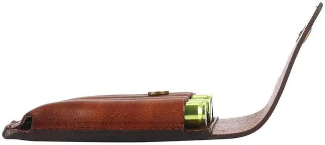 Alt view image 7 of 7 - Hunting Leather Rifle Cartridge Holder 5 Round Ammo Wallet Pouch
