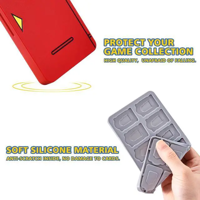 Alt view image 2 of 7 - Switch 2 Game Card Case for Nintendo Switch 2/OLED Games & Micro SD Cards, Switch Game Card Holder with 24 Game Card Storage Cute - Red