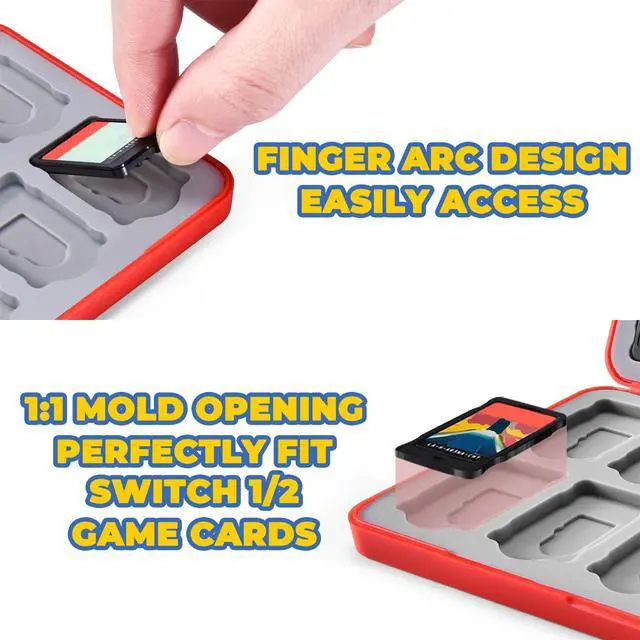 Alt view image 6 of 7 - Switch 2 Game Card Case for Nintendo Switch 2/OLED Games & Micro SD Cards, Switch Game Card Holder with 24 Game Card Storage Cute - Red