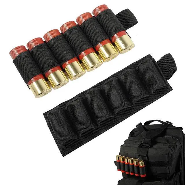 Alt view image 4 of 5 - 4PCS 6 Round Shell Holder Tactical Buttstock 12/20GA Cartridge Shell Case Bag Elastic Ammo Bullet Carrier Holster(4 Color Included)