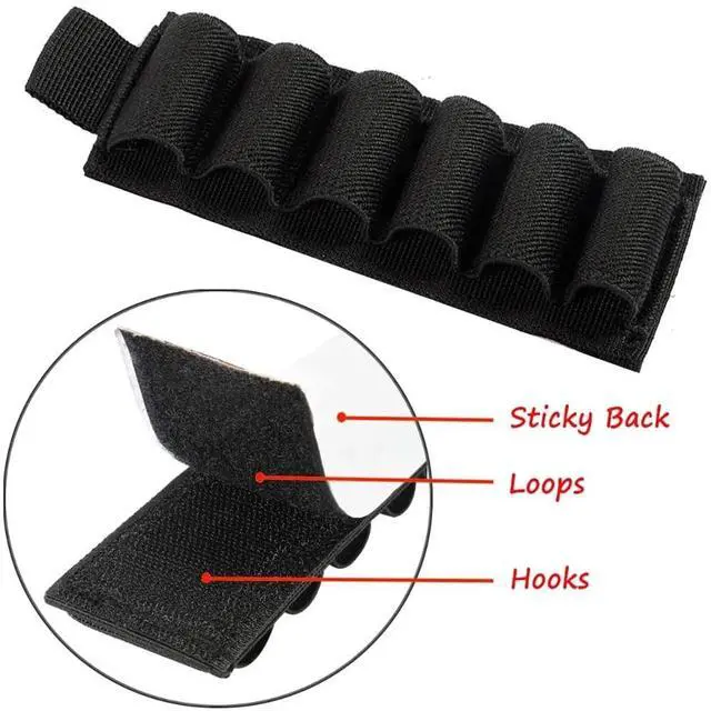 Alt view image 5 of 5 - 4PCS 6 Round Shell Holder Tactical Buttstock 12/20GA Cartridge Shell Case Bag Elastic Ammo Bullet Carrier Holster(4 Color Included)
