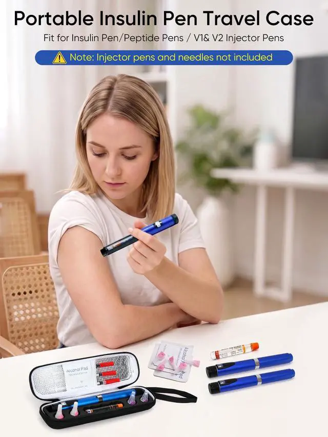 Alt view image 2 of 7 - Insulin & Peptide Pen Travel Case, V1 V2 V3 Injection Pen Case, Insulated