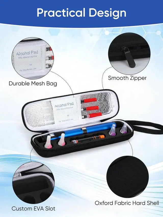 Alt view image 4 of 7 - Insulin & Peptide Pen Travel Case, V1 V2 V3 Injection Pen Case, Insulated