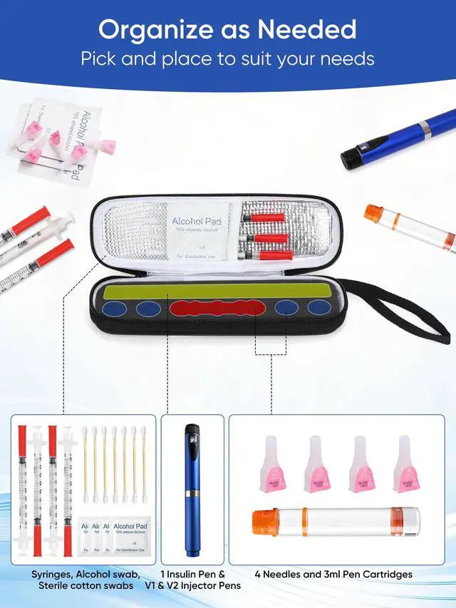 Alt view image 5 of 7 - Insulin & Peptide Pen Travel Case, V1 V2 V3 Injection Pen Case, Insulated