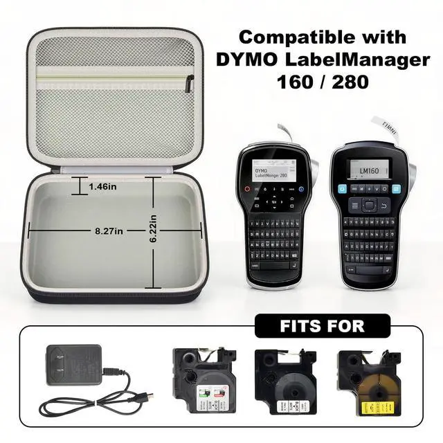 Alt view image 2 of 7 - Hard Case for DYMO LabelManager 160/280 Label Maker