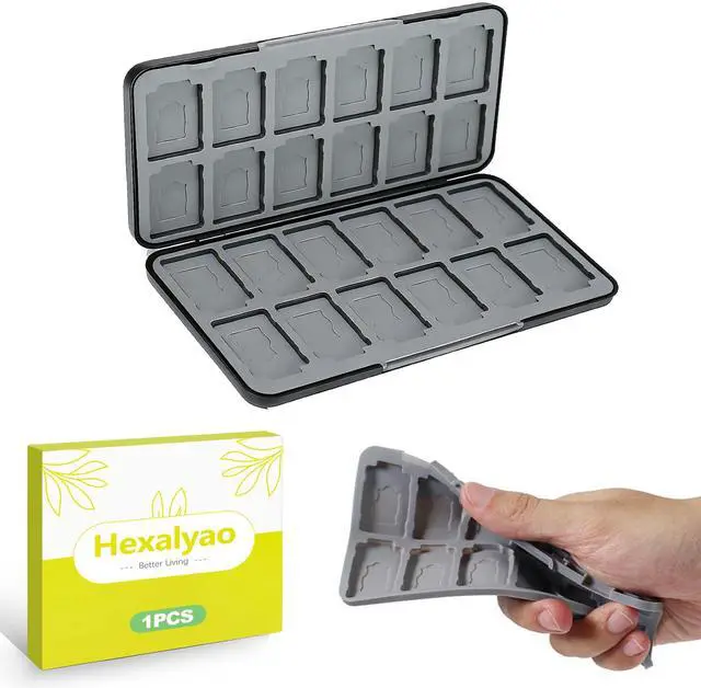 Main image of 24 Slots Game Card Case Compatible with Nintendo Switch OLED Lite Portable Cartridge Storage Box Hard Shell Protective Holder with Micro SD Memory Slots Black