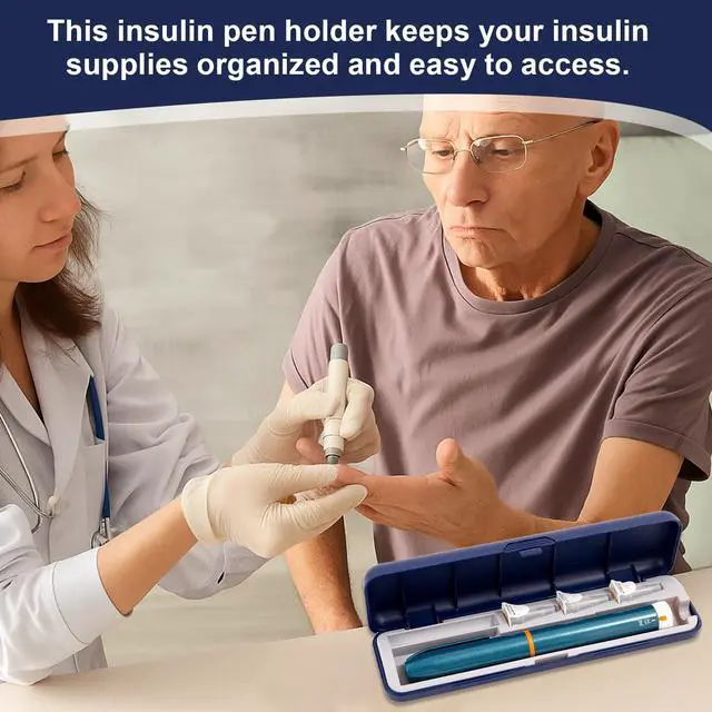 Alt view image 6 of 6 - Insulin Case for Pens and Needles, Portable and Durable Insulin Pen Travel Case Keeps Diabetic Supplies Safe, Holds 1 insulin pen, 3 needles, and 1 Cartridge