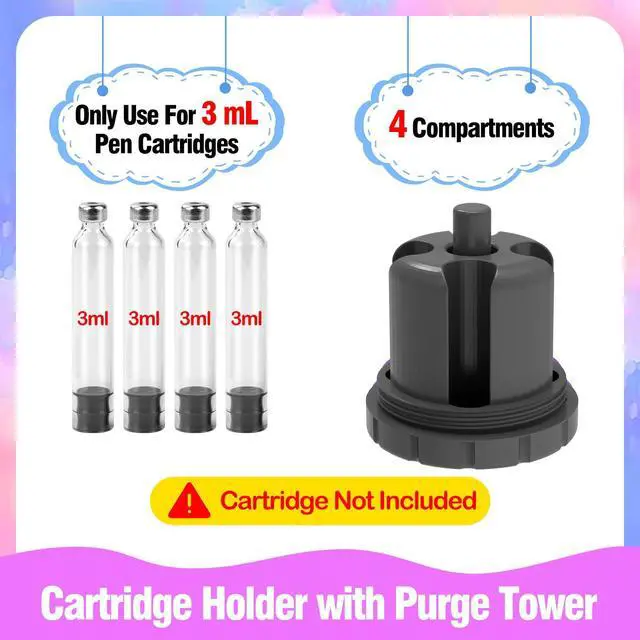 Alt view image 2 of 6 - 3mL Cartridge Holder with Purge Tower, Pen Cartridges Purge, Fill Station-G