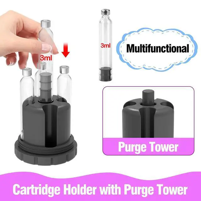 Alt view image 5 of 6 - 3mL Cartridge Holder with Purge Tower, Pen Cartridges Purge, Fill Station-G